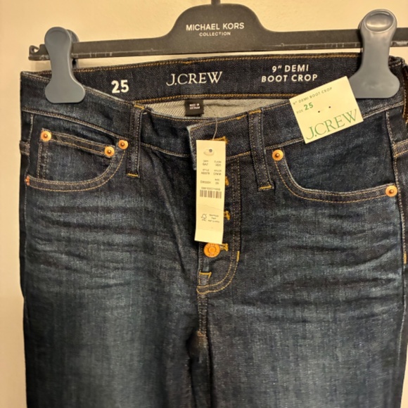 J.Crew 9" Demi Boot Crop Jeans – Dark Wash – Size 25 (NWT!) - Picture 2 of 3